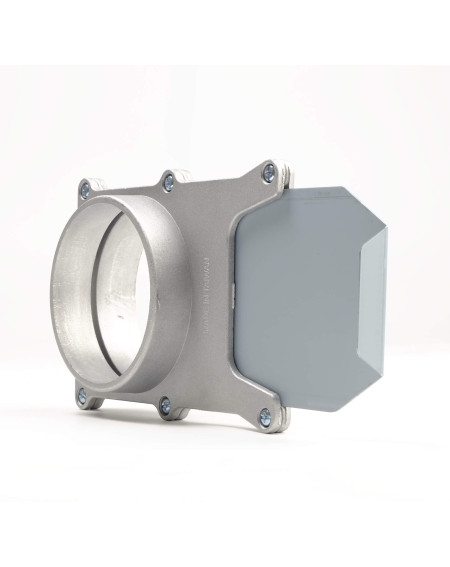 Zasuwa do odciągu fi100 aluminiowa widok z boku