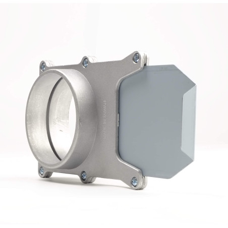 Zasuwa do odciągu fi100 aluminiowa widok z boku