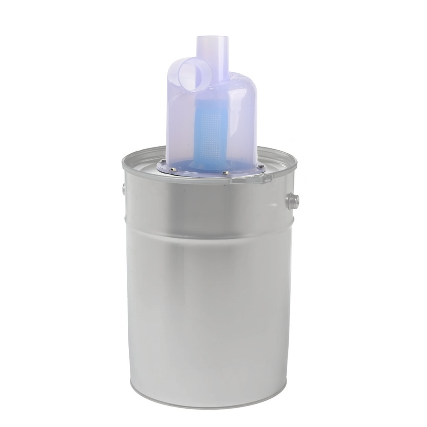 Separator z pojemnikiem blaszanym.