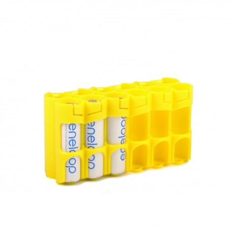 Storacell na baterie AA żółty z bateriami
